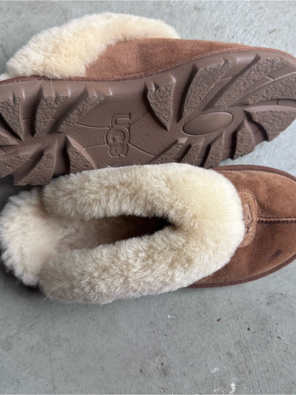 UGG Chestnut Suede Shearling-Lined Women’s Slippers Size 9 US / 40 Euro - Picture 3 of 7